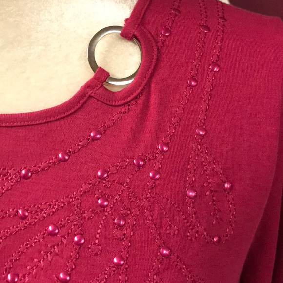 Allison Daley pink 3/4 length top petite small - Picture 3 of 5